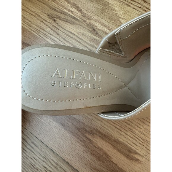 Alfani Magnolea Tan Peep‎ Toe Sandals With Cool Heels Women’s Size 6  Medium - Picture 9 of 11